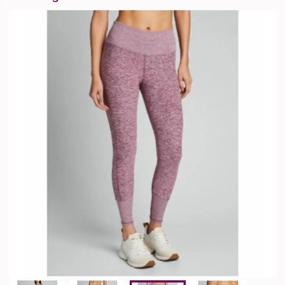 Alo Yoga High Waist Lounge Crop Leggings Gym Pink Heather Size S